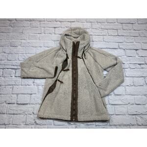 KUHL Flight Jacket Polar Fleece Fuzzy Zip Up Oatmeal beige size Large